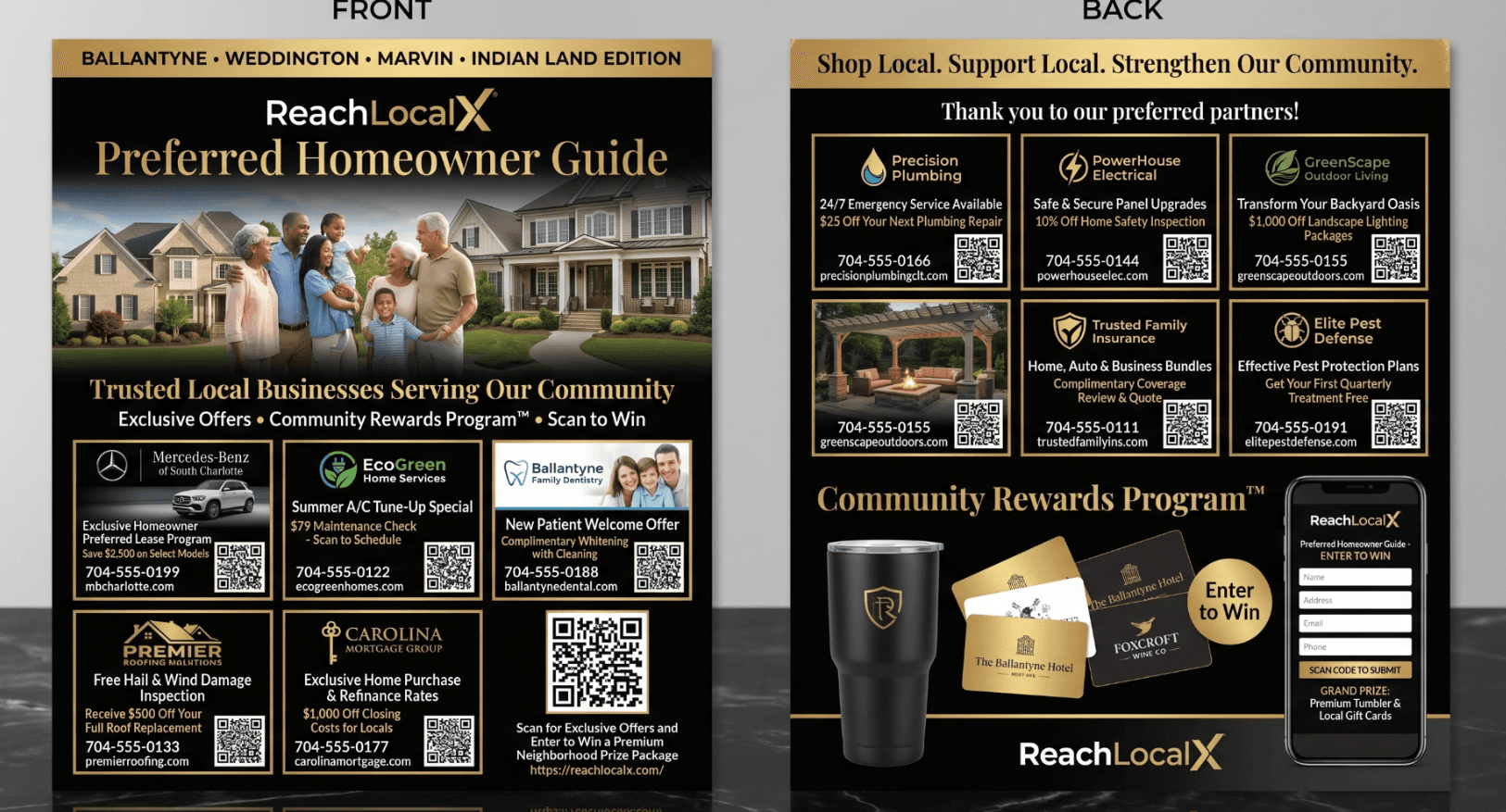 ReachLocalX Preferred Homeowner Guide - Front and Back oversized shared direct mailer